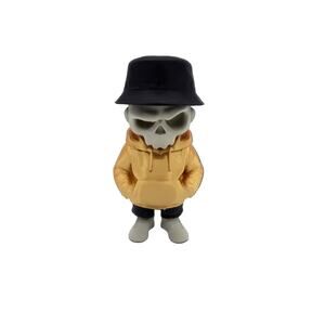 3D Printed Skull Streetwear Figurine – Hoodie & Bucket Hat